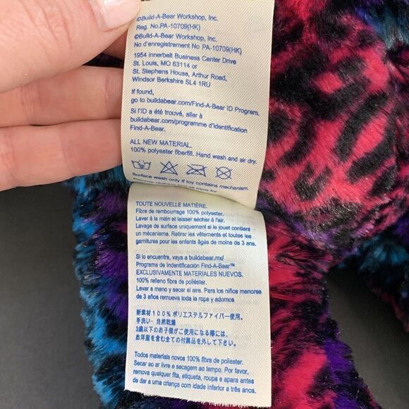 Build A Bear Wild About Spots Plush Leopard Cat Pink Blue Rainbow 18" Retired - Picture 4 of 6